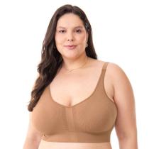 Sutiã Comfort Plus Anatômico Alças Reguláveis com Bojo Removível sem Costura Amêndoa Zee Rucci Sutiã Comfort Plus Anatômico Alças Reguláveis com Bojo Removível sem Costura Amêndoa Zee Rucci