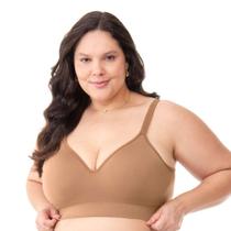 Sutiã Comfort Plus Duplo Alças Largas Reguláveis com Bojo sem Costura Amêndoa - Básicos Sutiã Comfort Plus Duplo Alças Largas Reguláveis com Bojo sem Costura Amêndoa - Básicos