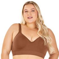 Sutiã Comfort Plus Duplo Alças Largas Reguláveis com Bojo sem Costura Avelã Zee Rucci Sutiã Comfort Plus Duplo Alças Largas Reguláveis com Bojo sem Costura Avelã Zee Rucci