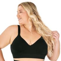 Sutiã Comfort Plus Duplo Alças Largas Reguláveis com Bojo sem Costura Preto Zee Rucci Sutiã Comfort Plus Duplo Alças Largas Reguláveis com Bojo sem Costura Preto Zee Rucci
