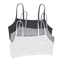 Sutiã cortado Bralette Hanes, pacote com 3 unidades, feminino, cinza celeste e branco M Sutiã cortado Bralette Hanes, pacote com 3 unidades, feminino, cinza celeste e branco M