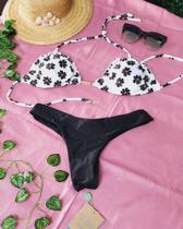 Sutiã cortininha com efeito ripplle dupla Calcinha asa delta Franz no bumbum Tamanho - G