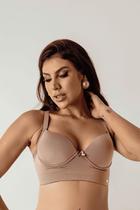 Sutiã Cropped com Bojo Liso e Alças Regulaveis Fecho Triplo Modela Corpo Lingerie Premium Exclusiva