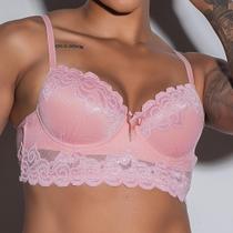 Sutiã cropped em base alongada em renda. 520 Sutiã cropped em base alongada em renda. 520