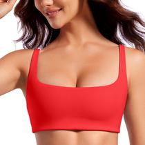 Sutiã CRZ YOGA Butterluxe Decote Quadrado Sem Costura Vermelho Profundo XL