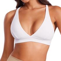 Sutiã CRZ YOGA Butterluxe Decote V Profundo Sem Aro Branco M Sutiã CRZ YOGA Butterluxe Decote V Profundo Sem Aro Branco M