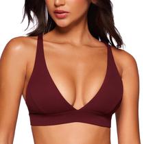 Sutiã CRZ YOGA Butterluxe Decote V Profundo Sem Aro Merlot P Sutiã CRZ YOGA Butterluxe Decote V Profundo Sem Aro Merlot P