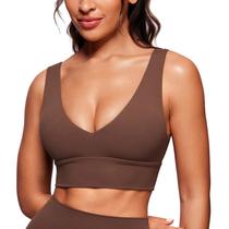 Sutiã CRZ YOGA Butterluxe Decote V Sem Costura Marrom Café M