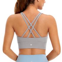 Sutiã CRZ YOGA Butterluxe Strappy Gola Alta Sem Bojo Cinza P