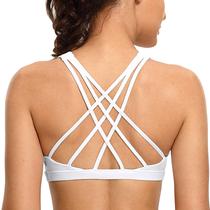Sutiã CRZ YOGA com Alças Cruzadas, Decote V, Sem Aro, com Bojo, Branco, Tamanho L