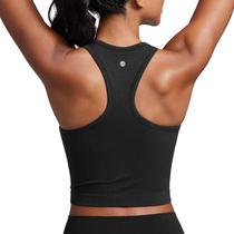 Sutiã CRZ YOGA Sem Costura Canelado Cropped Gola Alta Preto P