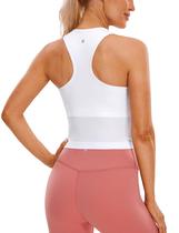 Sutiã CRZ YOGA Sem Costura Canelado Gola Alta Nadador Branco GG Sutiã CRZ YOGA Sem Costura Canelado Gola Alta Nadador Branco GG