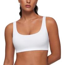 Sutiã CRZ YOGA Softhold Sem Costura com Dupla Camada e Costas em U Branco XXS