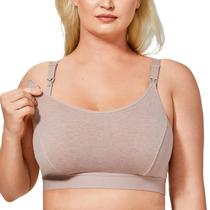 Sutiã de Amamentação Esportivo Gratlin Plus Size Maternidade 3XL Cinza Cameo Sutiã de Amamentação Esportivo Gratlin Plus Size Maternidade 3XL Cinza Cameo