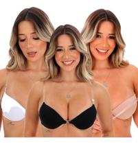 Sutiã De Bojo Com Alça de Silicone Transparente Costa Nua Nadador Alças Removíveis e Reguláveis