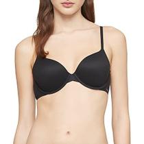 Sutiã de camiseta Calvin Klein Perfeitamente Ajustado Levemente Forrado com Toque de Memória, Preto, 30DD