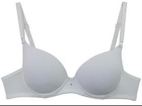 Sutiã de microfibra com bojo massageador Lutestil Lingerie Branco