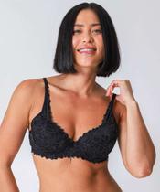 Sutiã de Renda Com Base Brilho Lurex Marisa Preto-51025