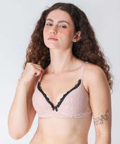 Sutiã de Renda Com Base e Bojo Rosa-47138