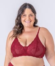 Sutiã de renda, plus size, sem bojo e sem aros, com alça estendida