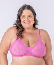 Sutiã de renda, plus size, sem bojo e sem aros, com alça estendida