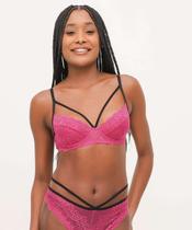 Sutiã De Renda Strappy Com Base Sem Bojo Marisa-32027 Sutiã De Renda Strappy Com Base Sem Bojo Marisa-32027