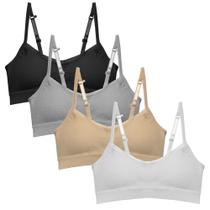 Sutiã de Treinamento Popular para Meninas com Bojo Removível Sem Costura - Kit com 4 Unidades Sutiã de Treinamento Popular para Meninas com Bojo Removível Sem Costura - Kit com 4 Unidades