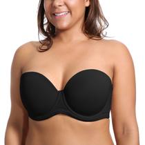 Sutiã DELIMIRA 32DD Sem Alças com Arame Plus Size Preto