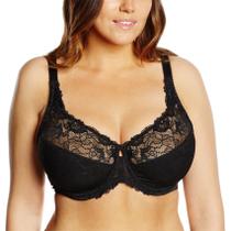 Sutiã DELIMIRA Plus Size com Aro e Renda Preto 36G