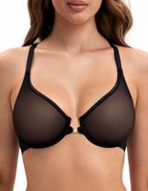 Sutiã Deyllo com fecho frontal transparente Underwire 40DD preto Sutiã Deyllo com fecho frontal transparente Underwire 40DD preto