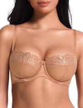 Sutiã Deyllo Sheer Lace Push Up 3/4 de xícara Underwire sem acolchoado Sutiã Deyllo Sheer Lace Push Up 3/4 de xícara Underwire sem acolchoado