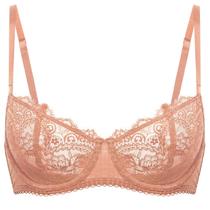 Sutiã DOBREVA 34A Renda Push Up Transparente Balconette Creme Café