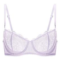 Sutiã DOBREVA 34E Renda Push Up Transparente Lilás Sem Bojo
