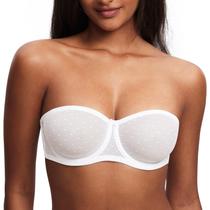 Sutiã DOBREVA 40C Branco sem alça em Tule Transparente com Arco Sutiã DOBREVA 40C Branco sem alça em Tule Transparente com Arco