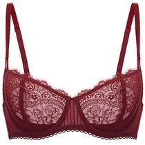 Sutiã DOBREVA 40F Renda Push Up Transparente Balconette Vermelho Escuro Sutiã DOBREVA 40F Renda Push Up Transparente Balconette Vermelho Escuro