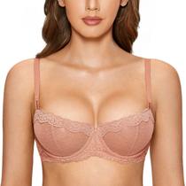 Sutiã DOBREVA 42DD Renda Balconette com Ar Creme Café Sutiã DOBREVA 42DD Renda Balconette com Ar Creme Café