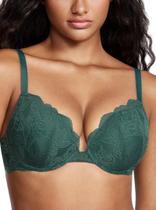 Sutiã DOBREVA Push Up com Renda, Aro e Decote Profundo 38C Esmeralda