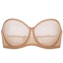 Sutiã DOBREVA sem alça em Tule Transparente com Arco 38C Plus Size