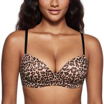 Sutiã DOBREVA Sem Aro Push Up Acolchoado Decote Profundo Estampa Onça 42C Sutiã DOBREVA Sem Aro Push Up Acolchoado Decote Profundo Estampa Onça 42C