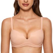Sutiã DOBREVA Sem Aro Push Up com Bojo 38DD Bege Rosado