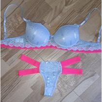 Sutiã e Calcinha Neon de Luxo Lingerie Neon com Bojo - Malu Lingerie