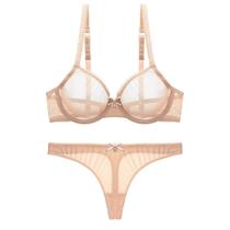 Sutiã e calcinha Underwire para uso diário Varsbaby Sheer Mesh