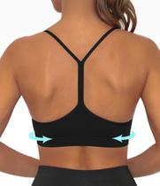 Sutiã esportivo Comper Y Back Low Impact Racerback com almofadas pretas
