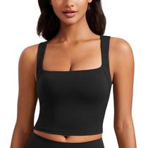 Sutiã esportivo CRZ YOGA Butterluxe Longline com decote quadrado preto