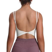 Sutiã esportivo feminino Aoxjox Fitness Yoga Crop Tank Twist Back Sutiã esportivo feminino Aoxjox Fitness Yoga Crop Tank Twist Back