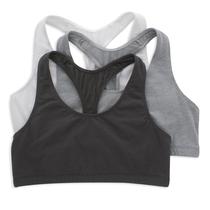 Sutiã esportivo feminino Bralette Hanes Racerback Low Impact, pacote com 3 Sutiã esportivo feminino Bralette Hanes Racerback Low Impact, pacote com 3