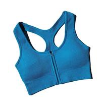 Sutiã Esportivo Feminino Com Zíper, Top Curto Para Fitness, Academia, Treino, Yoga, Push Up,