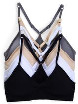 Sutiã esportivo feminino Kalon Racerback Seamless Comfort, pacote com 4 Sutiã esportivo feminino Kalon Racerback Seamless Comfort, pacote com 4