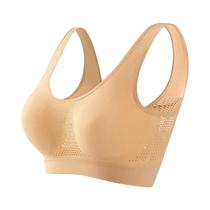 Sutiã Esportivo Feminino plus Size Em Malha Respirável Sem Costura E Sem Arame, Top Cropped Canelado