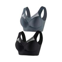 Sutiã Esportivo Feminino Plus Size Sem Costura, Sem Fio e Sem Costas - Com Renda